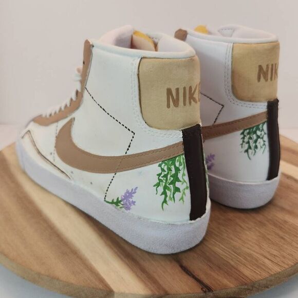 Nike Blazer '77 High-Top Sneaker Custom Painted - Women's Size 7 - Picture 6 of 13